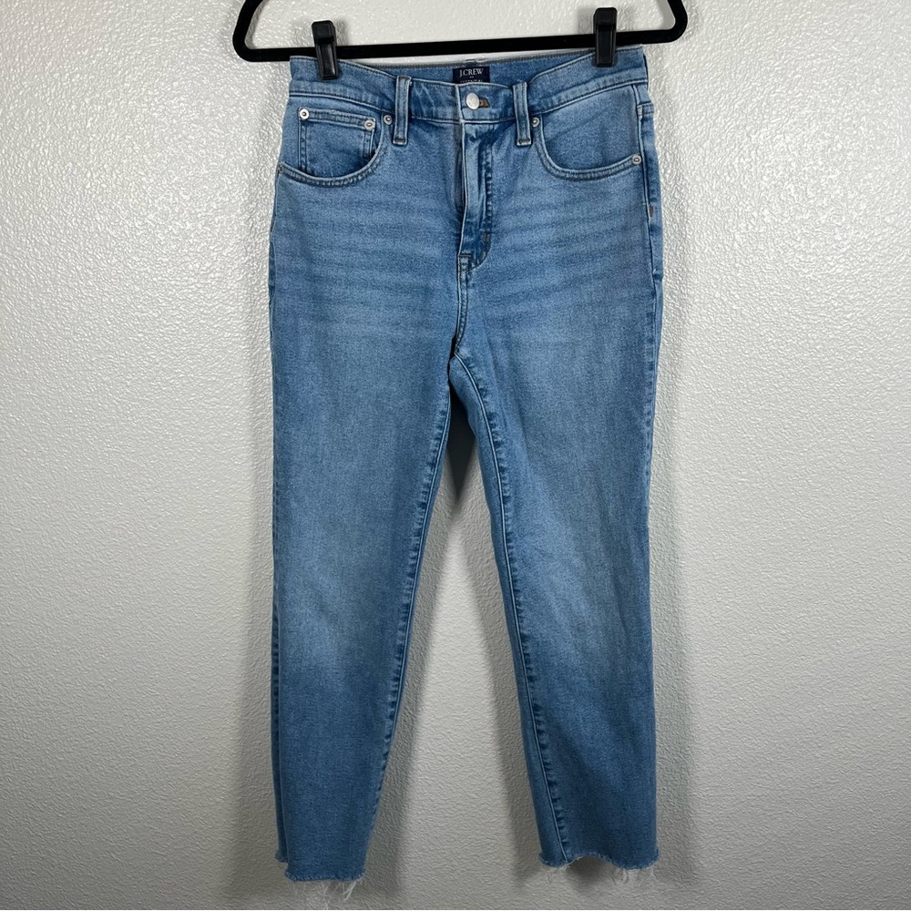 J. Crew Essential Straight-Leg Medium Wash Mid-High Rise Jeans Women’s 27 - Picture 3 of 11